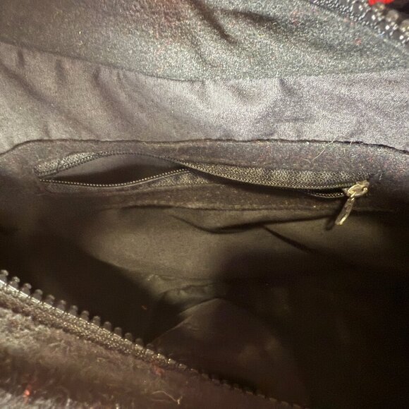 UNIQUE Peruvian PAYA red and black felt top handle bag - Picture 7 of 10